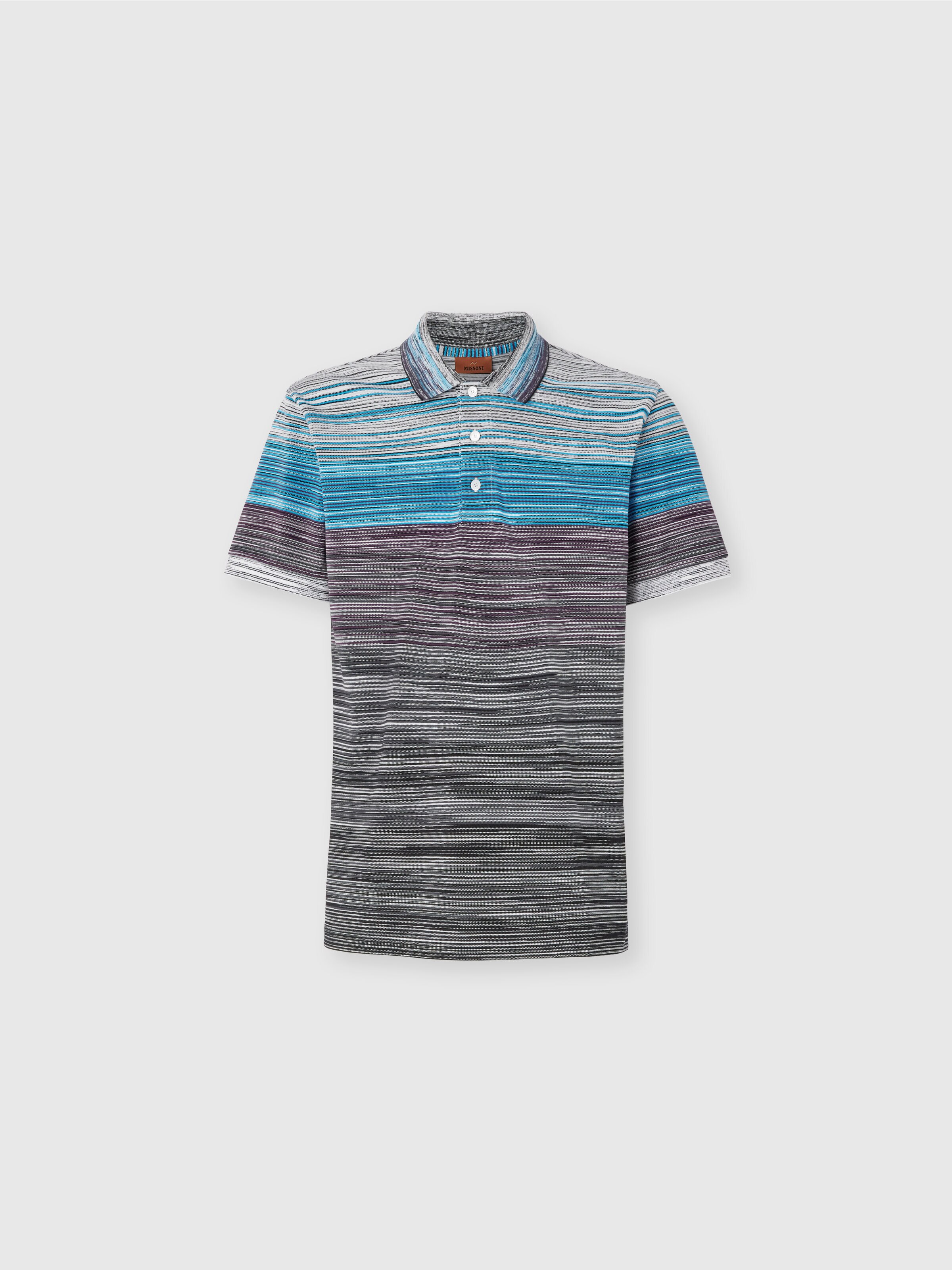 Polo de piqué de algodón flameado, Multicolor  - 0