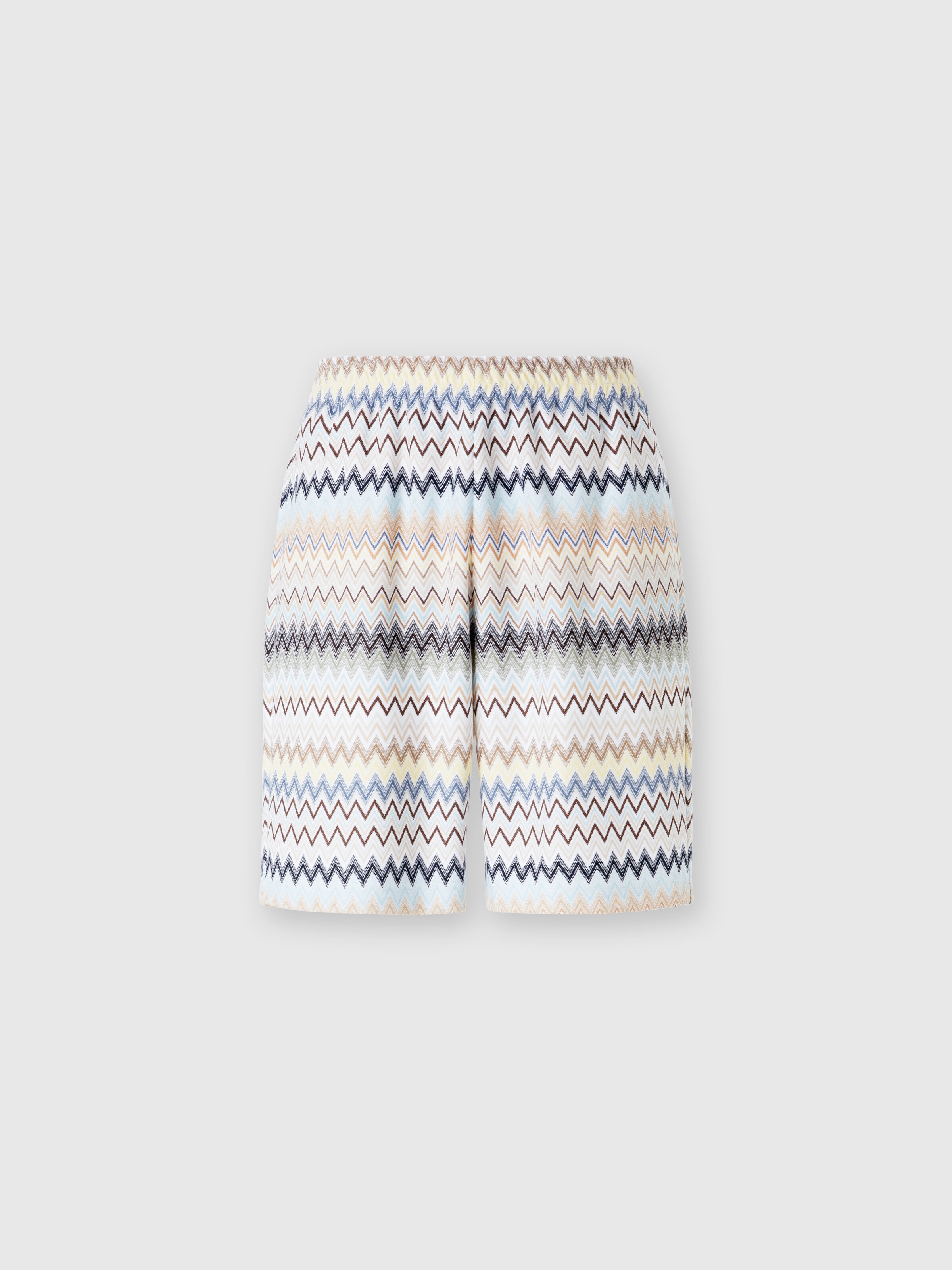 Zick-Zack-Bermudashorts aus Baumwolle, Mehrfarbig  - 0