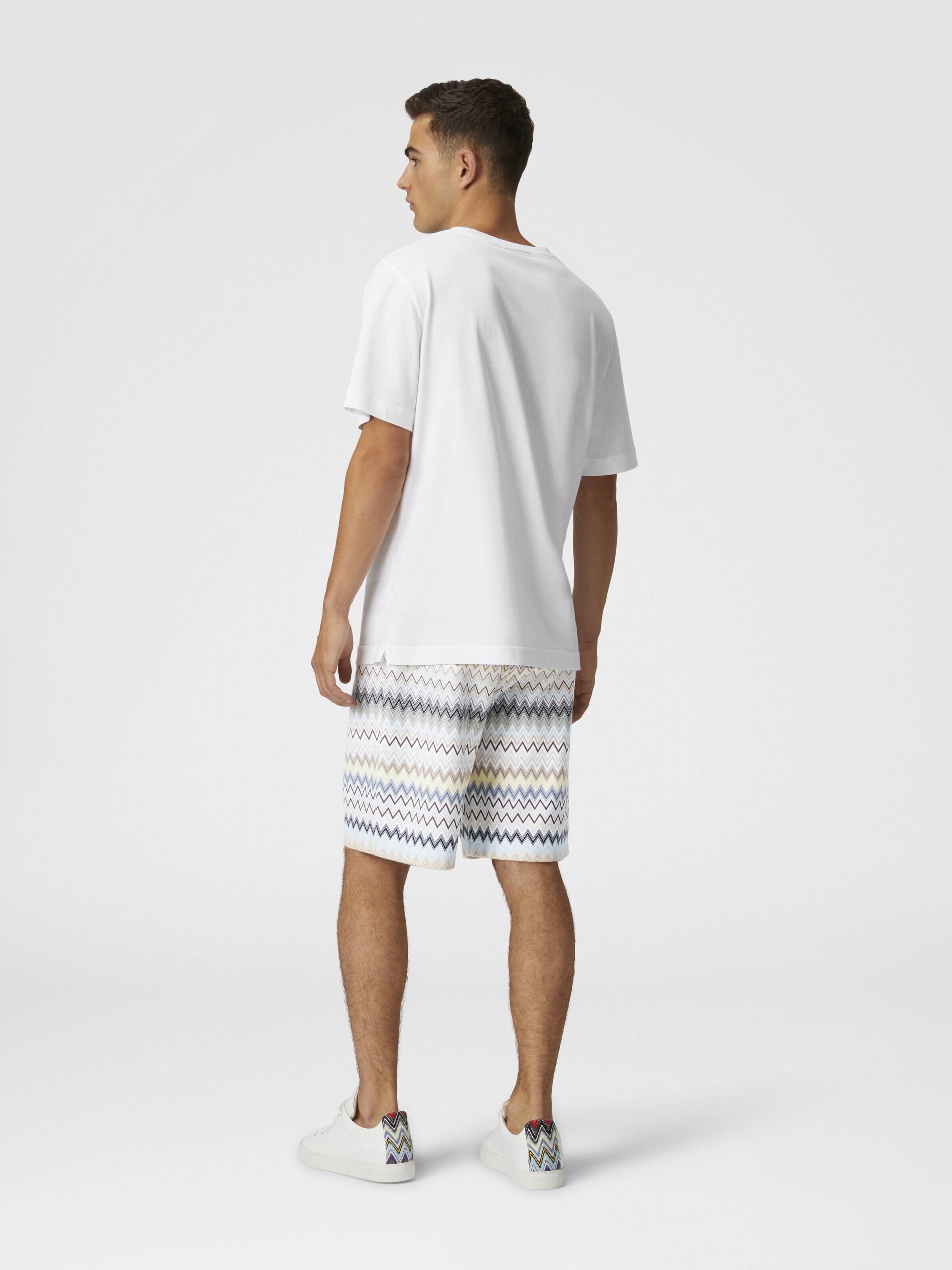Zick-Zack-Bermudashorts aus Baumwolle, Mehrfarbig  - 2