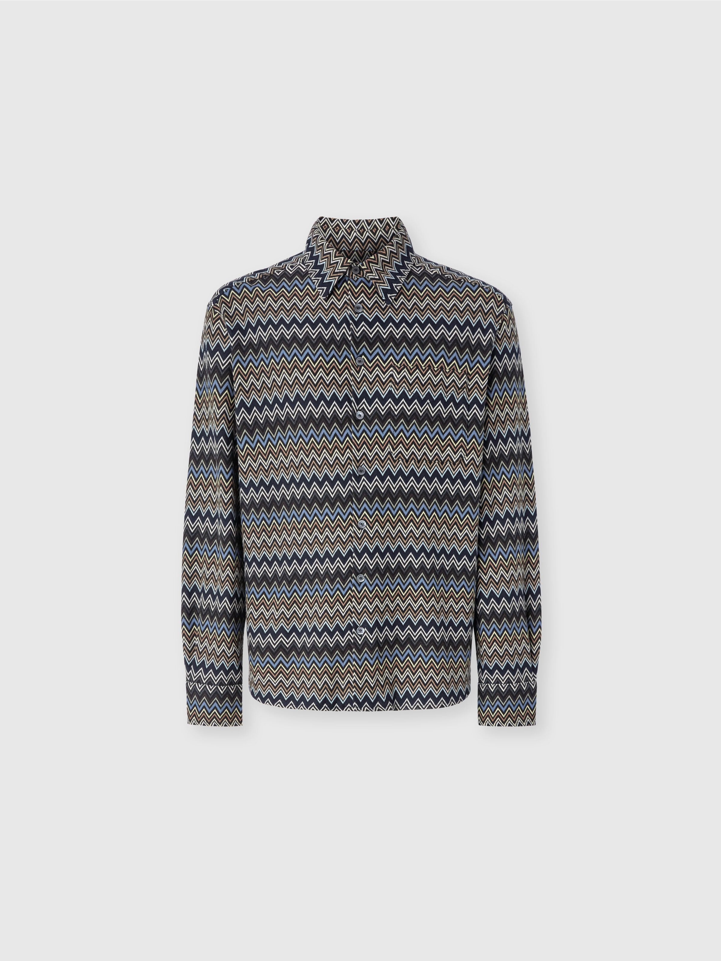 Camicia in cotone zig zag, Multicolore  - 0