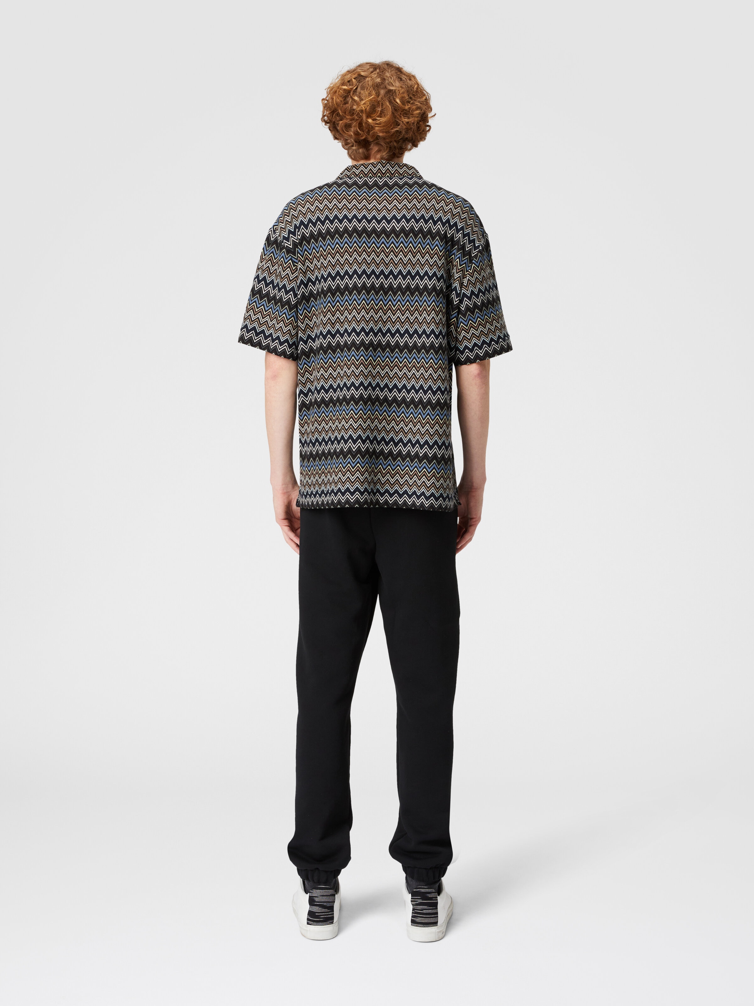 Camicia taglio bowling in cotone zig zag, Multicolore  - 2