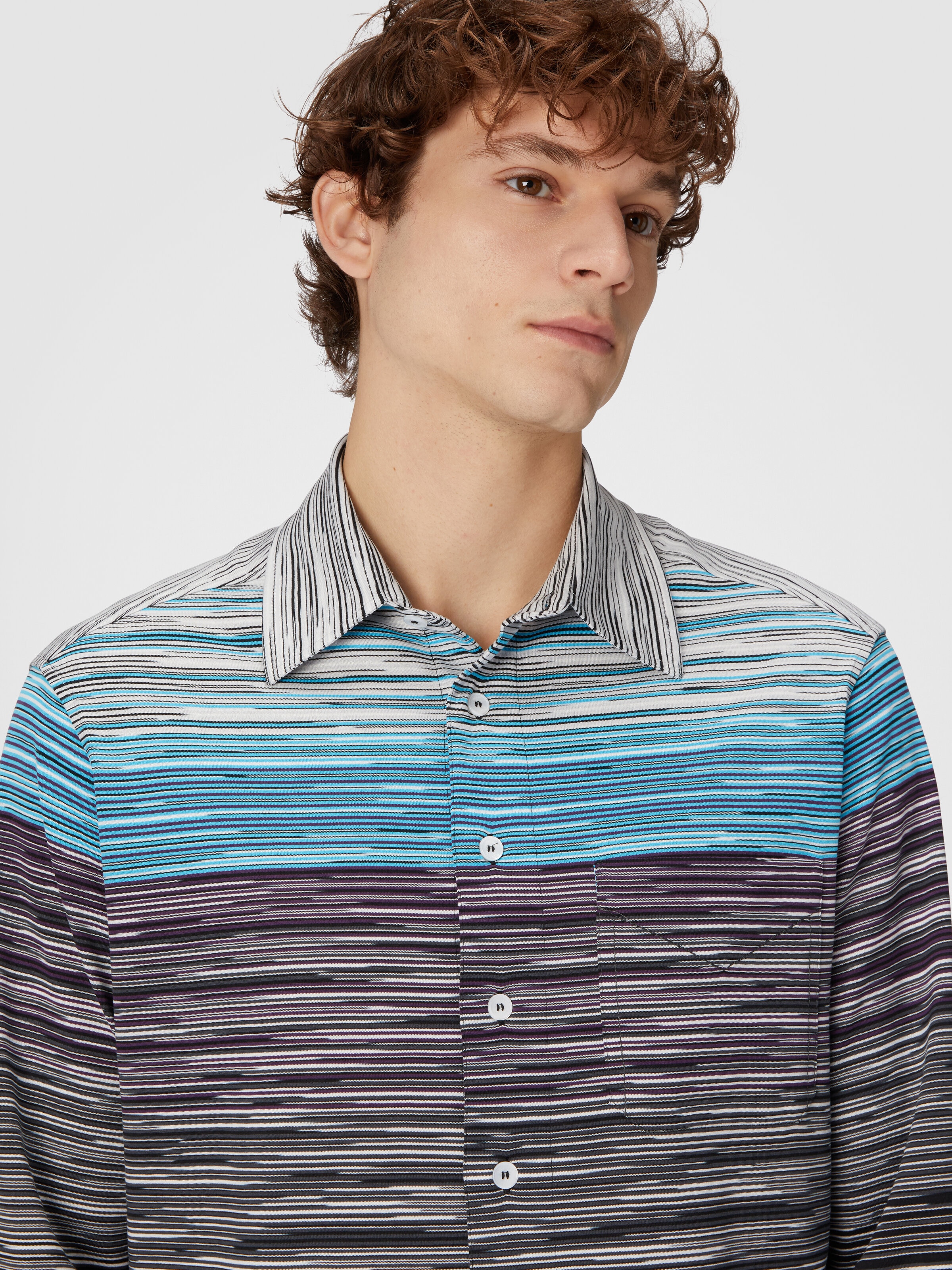 Slub cotton jersey shirt, Multicoloured  - 3