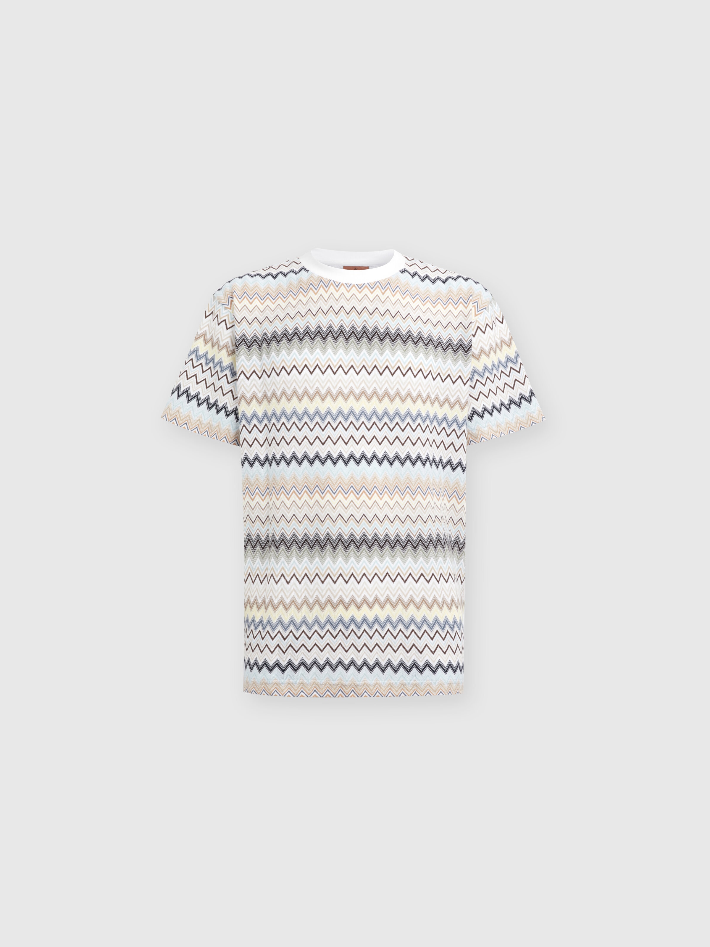 T-shirt with zig zag motif and back logo, Multicoloured  - 0