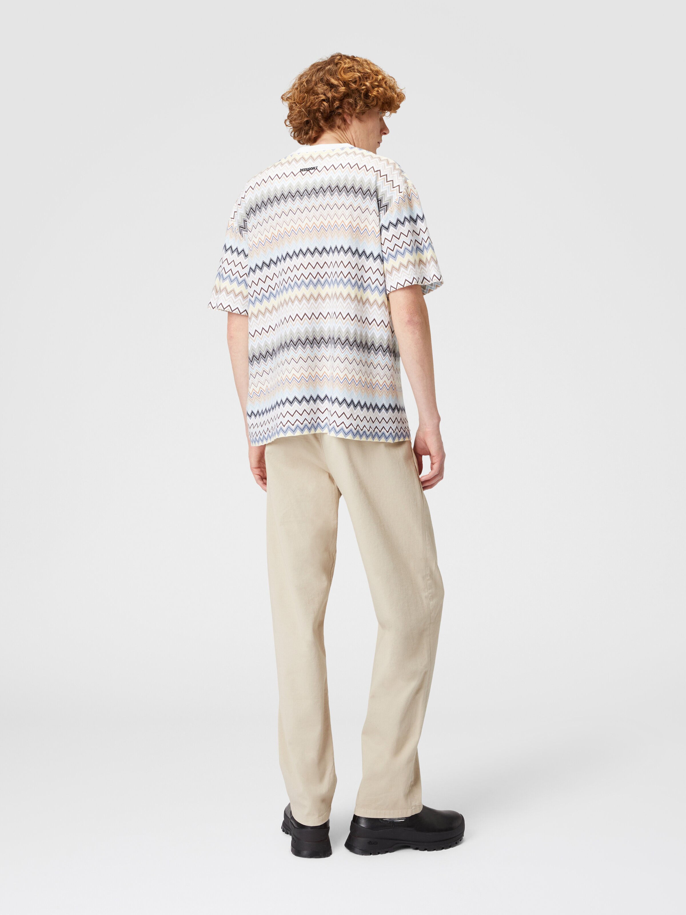 T-shirt with zig zag motif and back logo, Multicoloured  - 2
