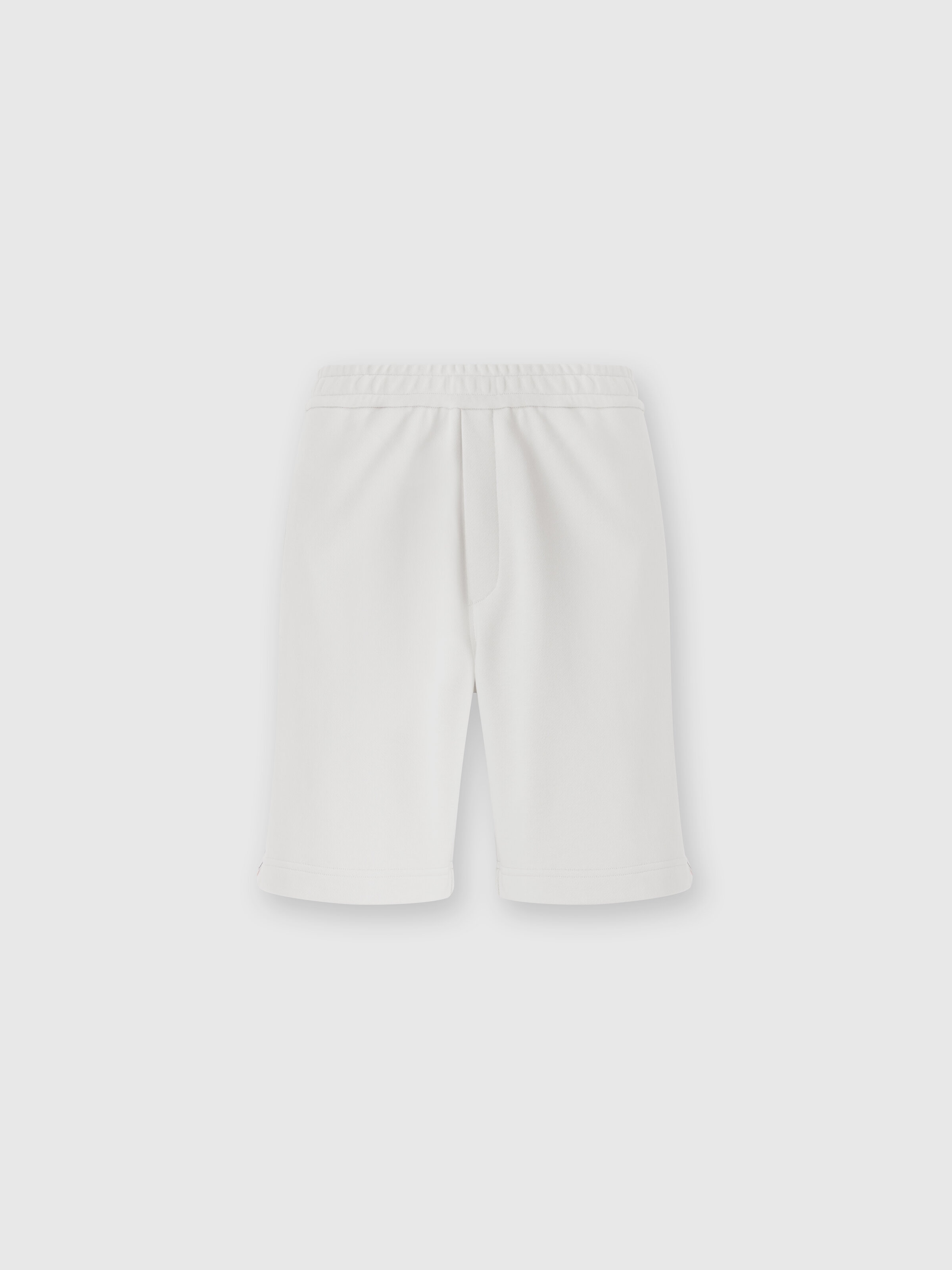 Short en coton avec empiècement en zigzag, Blanc  - 0
