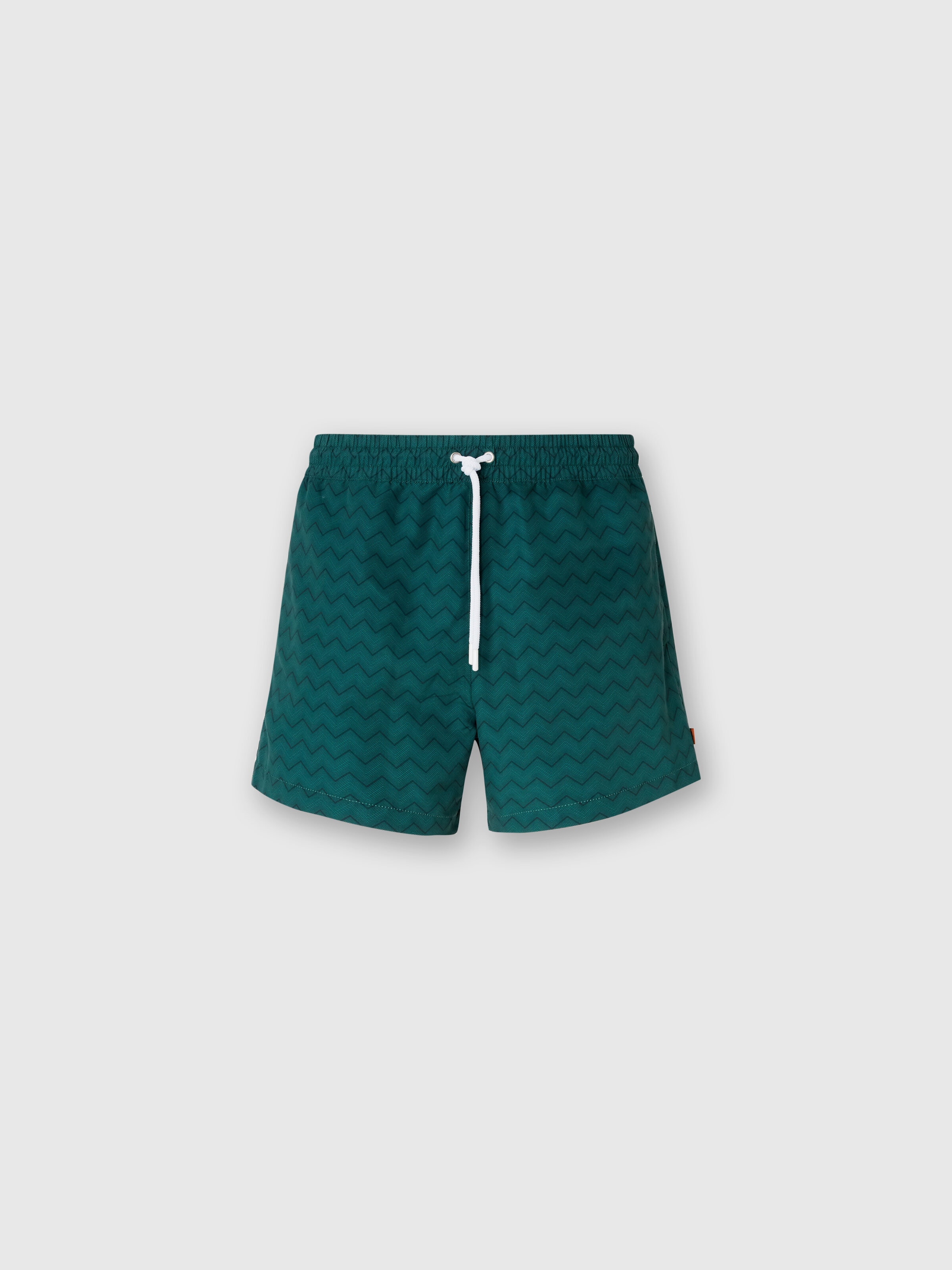 Tonal zigzag swim trunks, Green - 0