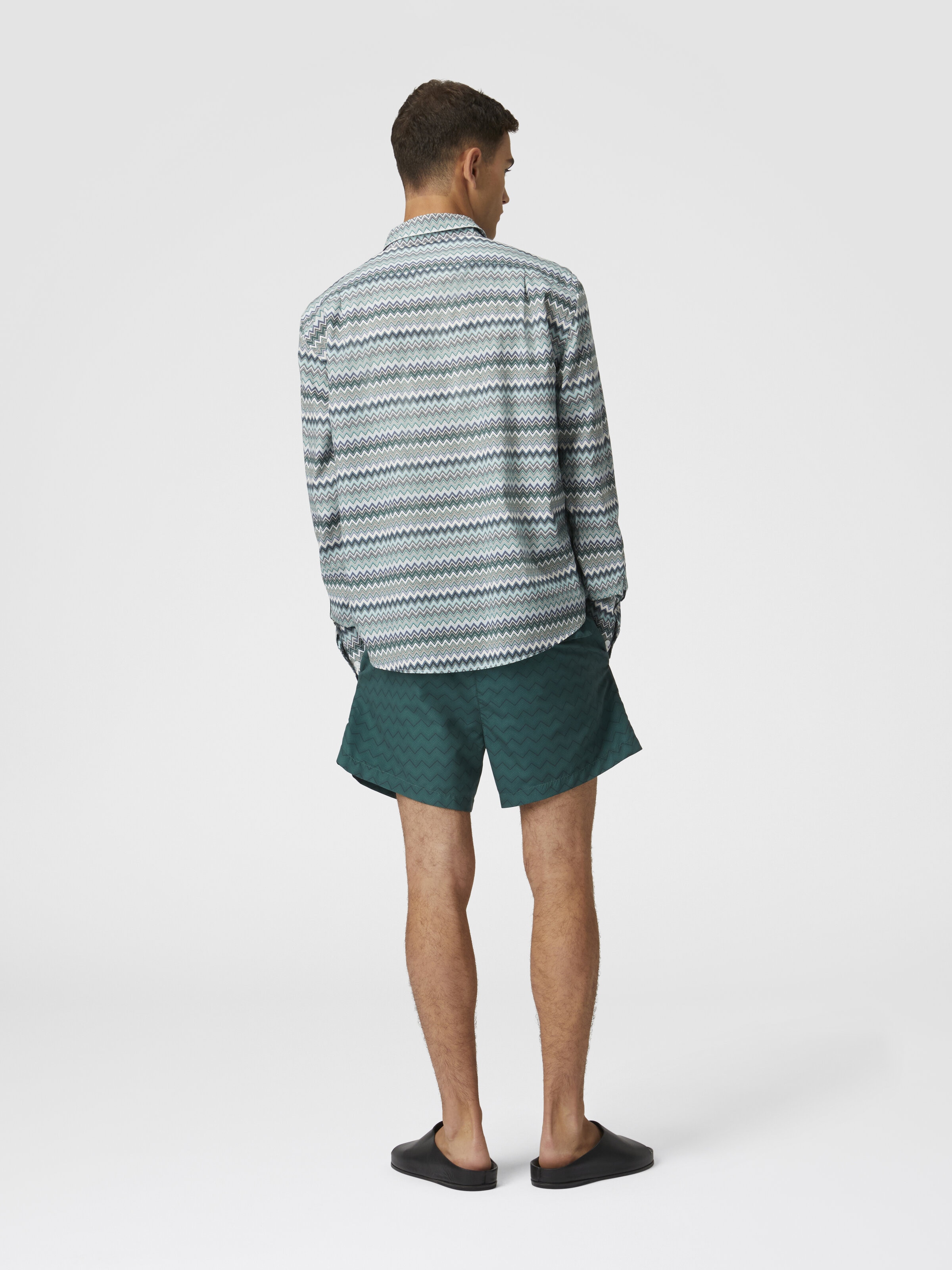 Tonal zigzag swim trunks Green | Missoni