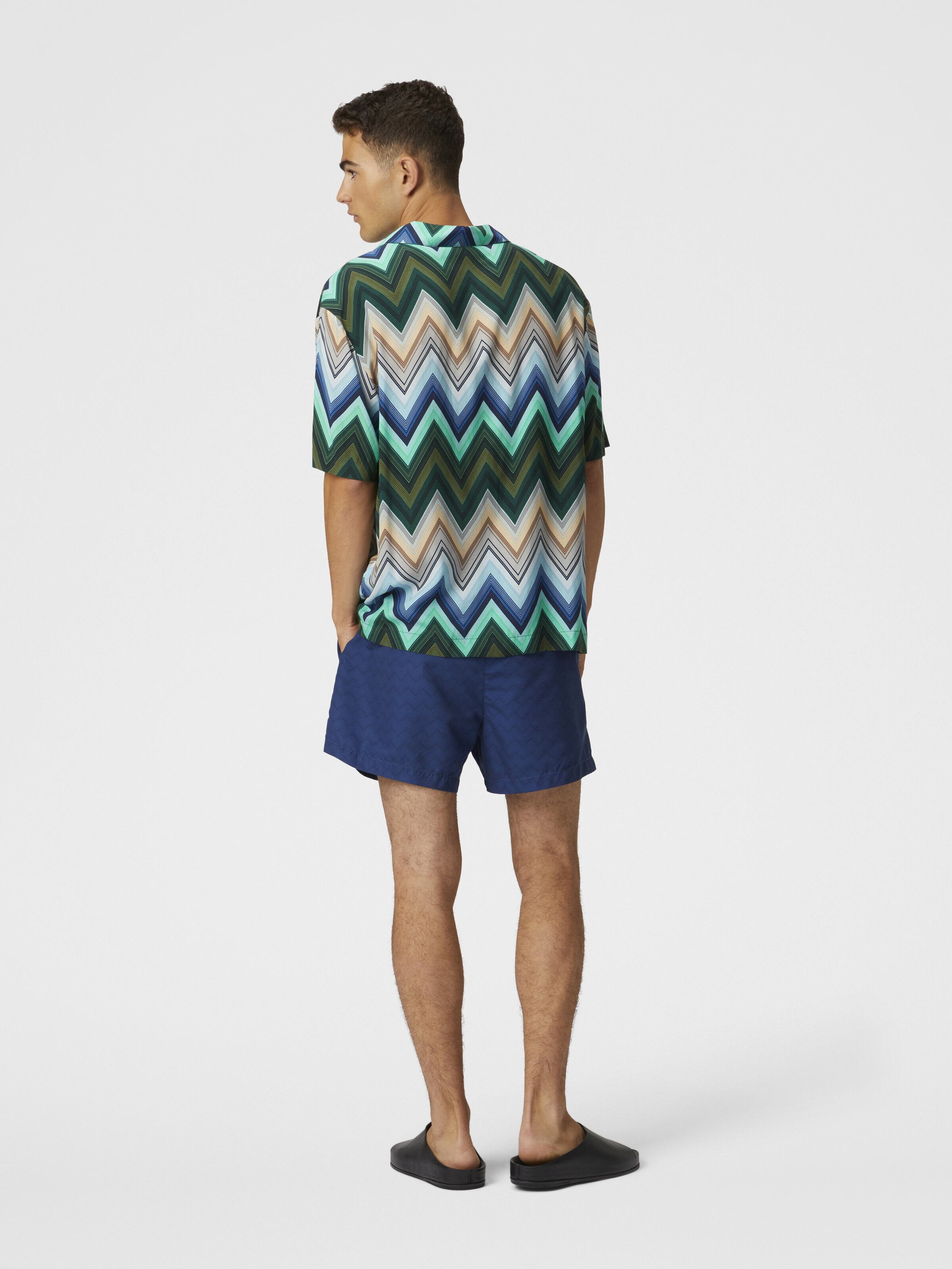 Bañador en zigzag tonal, Azul Oscuro - 2