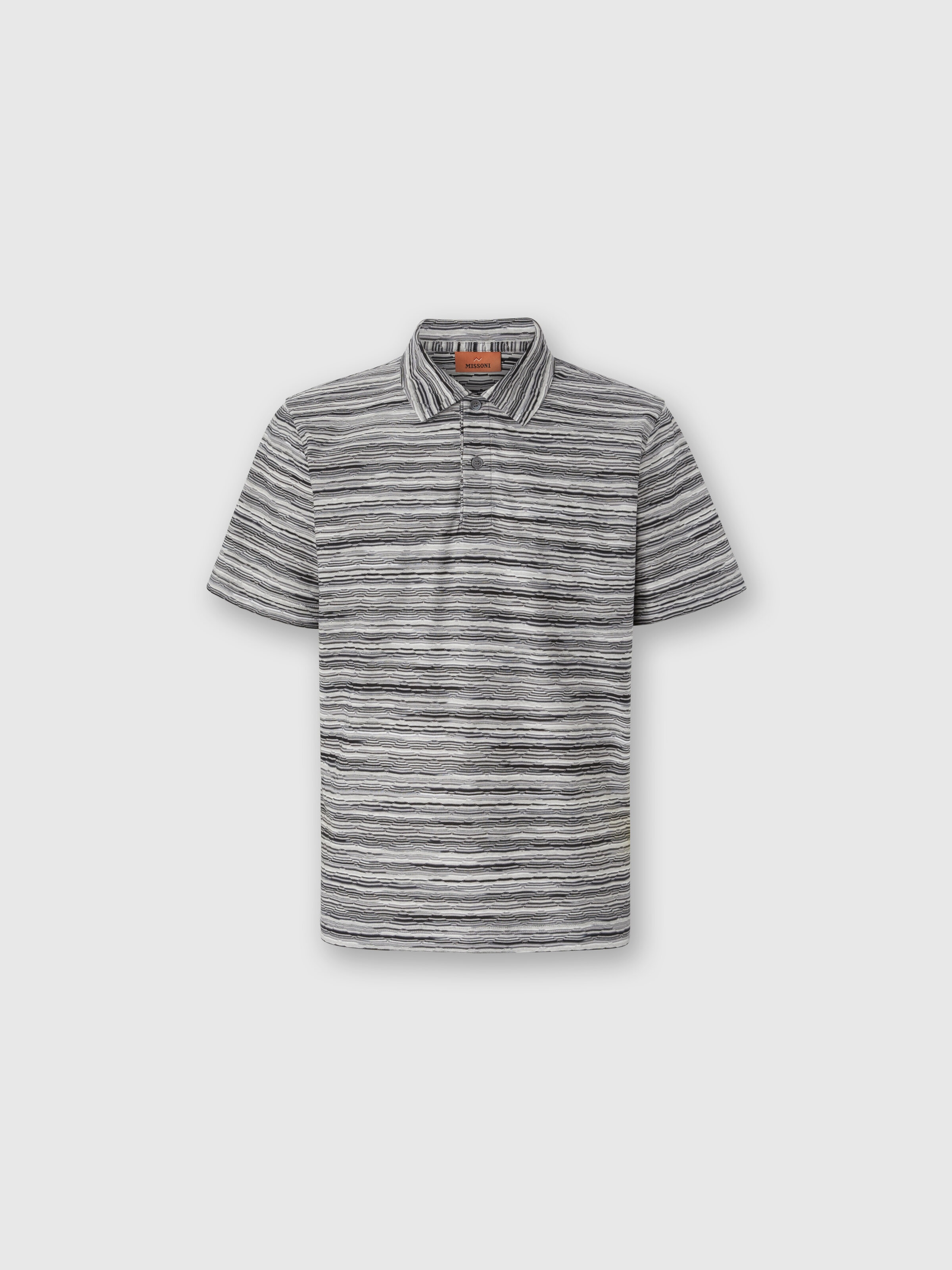Short Sleeve Polo in Flame Jersey, Grey - 0