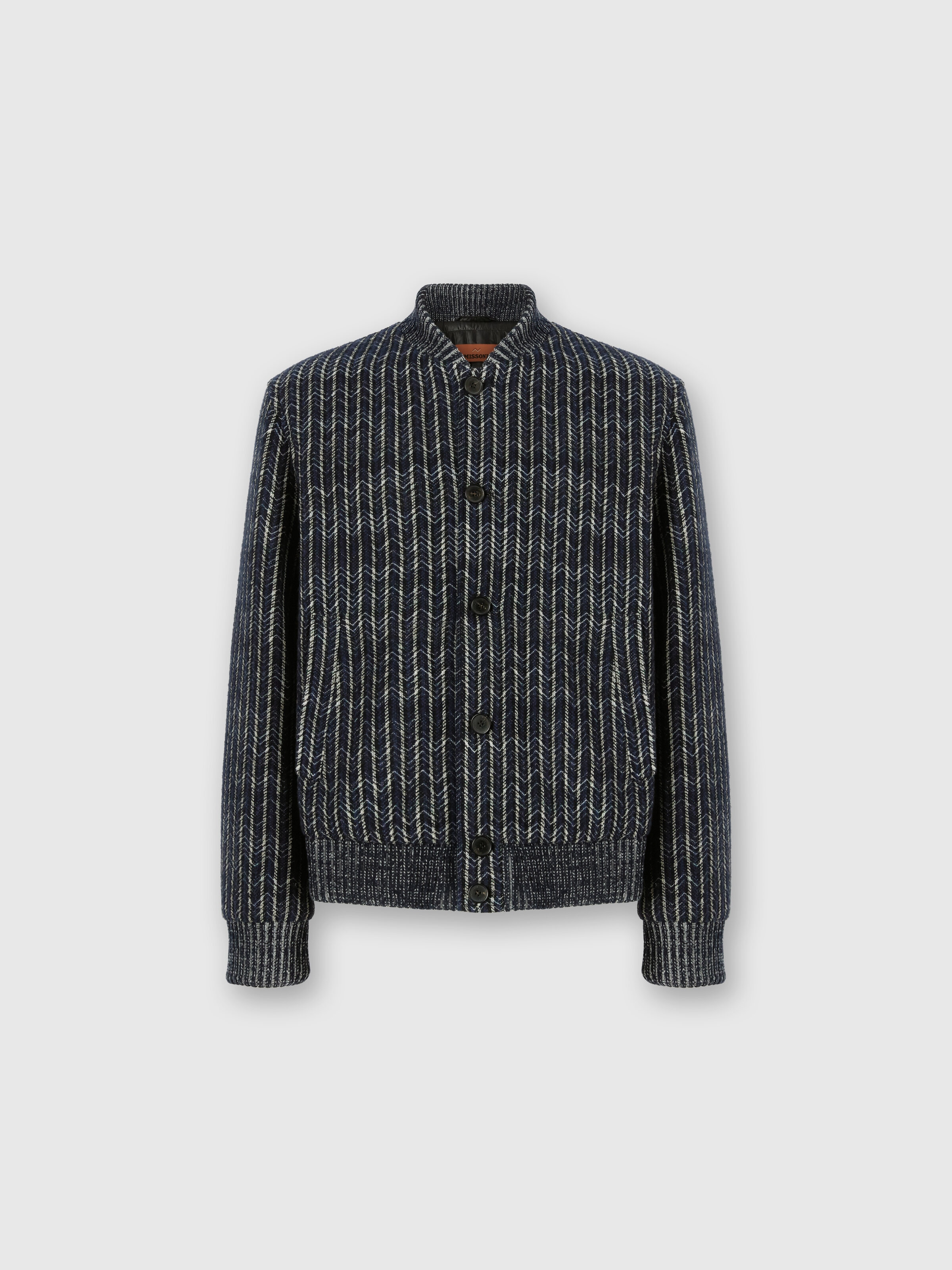 Bomber con zigzag, Azul Oscuro & Gris - 0