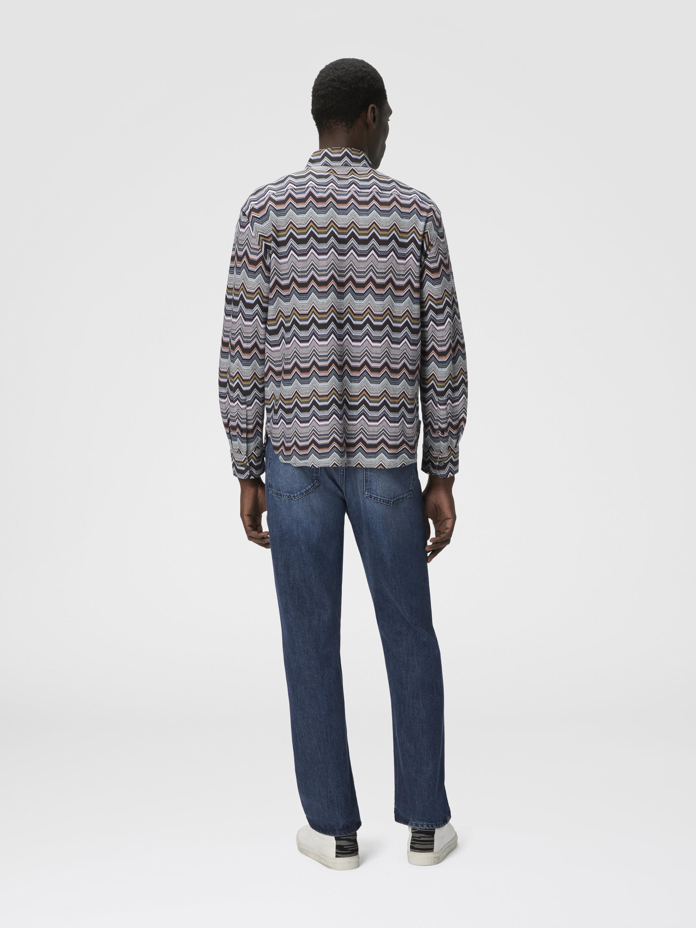 Long Sleeve Shirt with Geometric Zigzag, Multicoloured  - 2