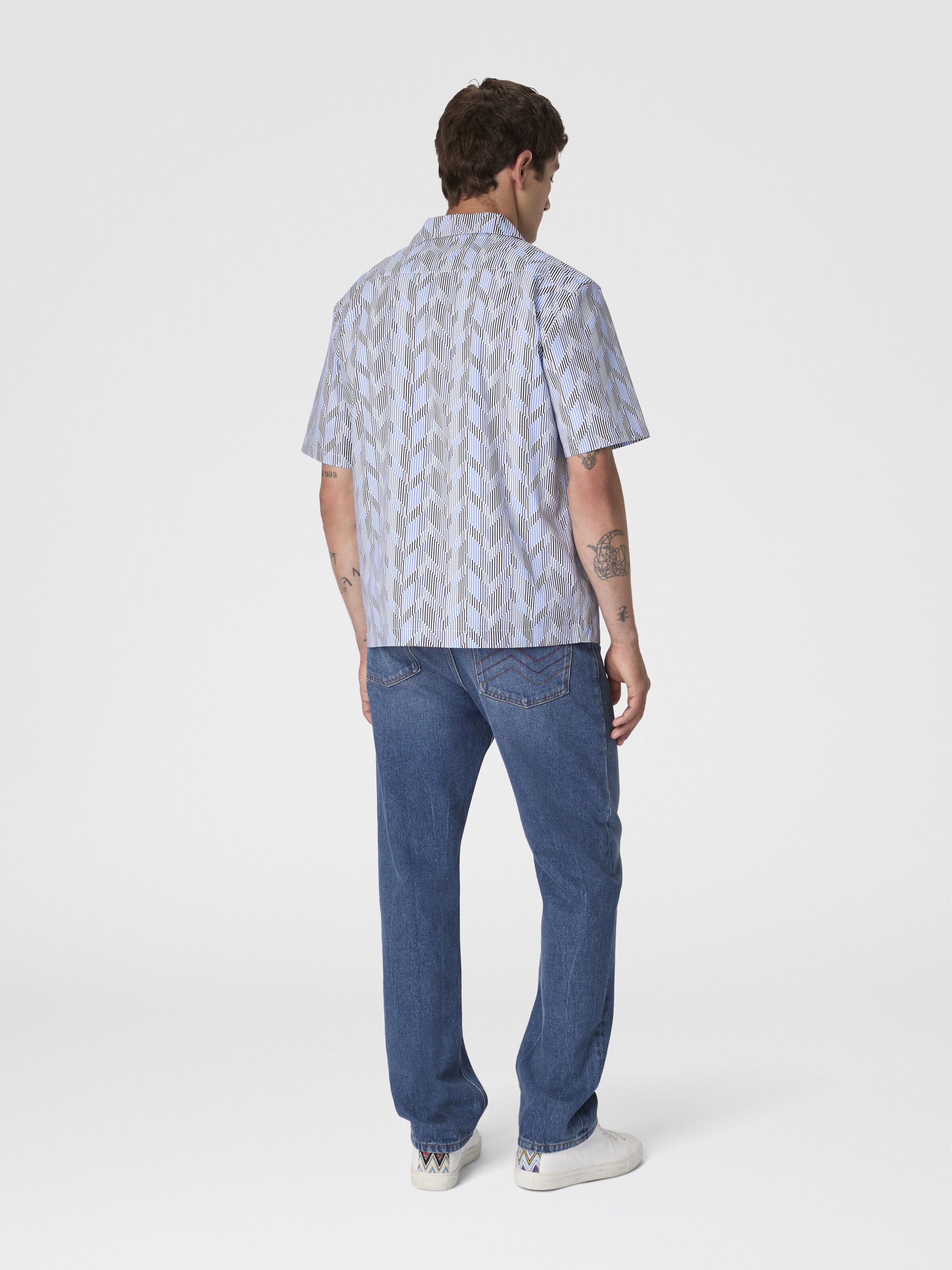 Bowling shirt with zigzag pattern, Blue - 2
