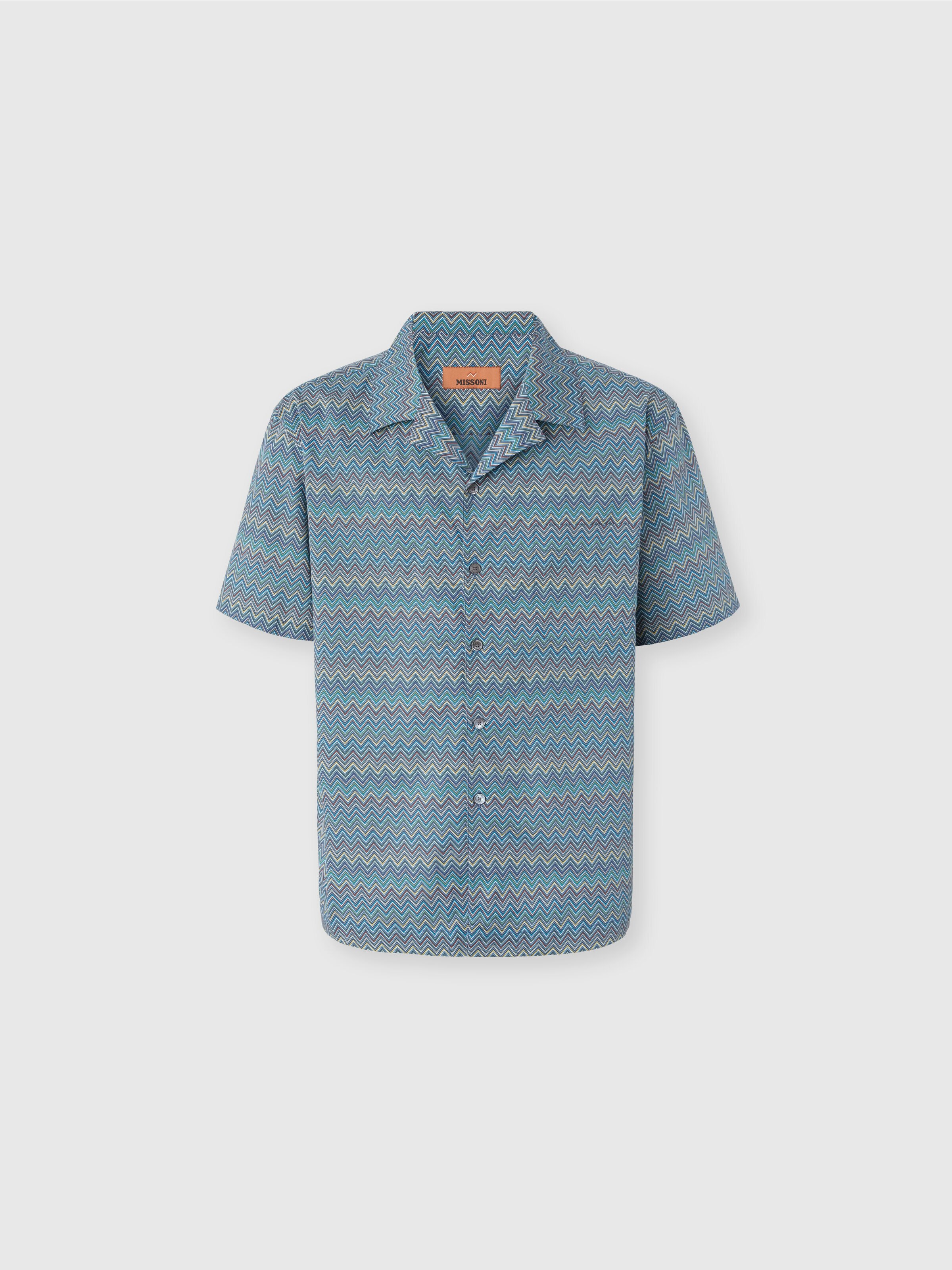 Bowling Shirt with Zigzag Pattern, Multicoloured  - 0
