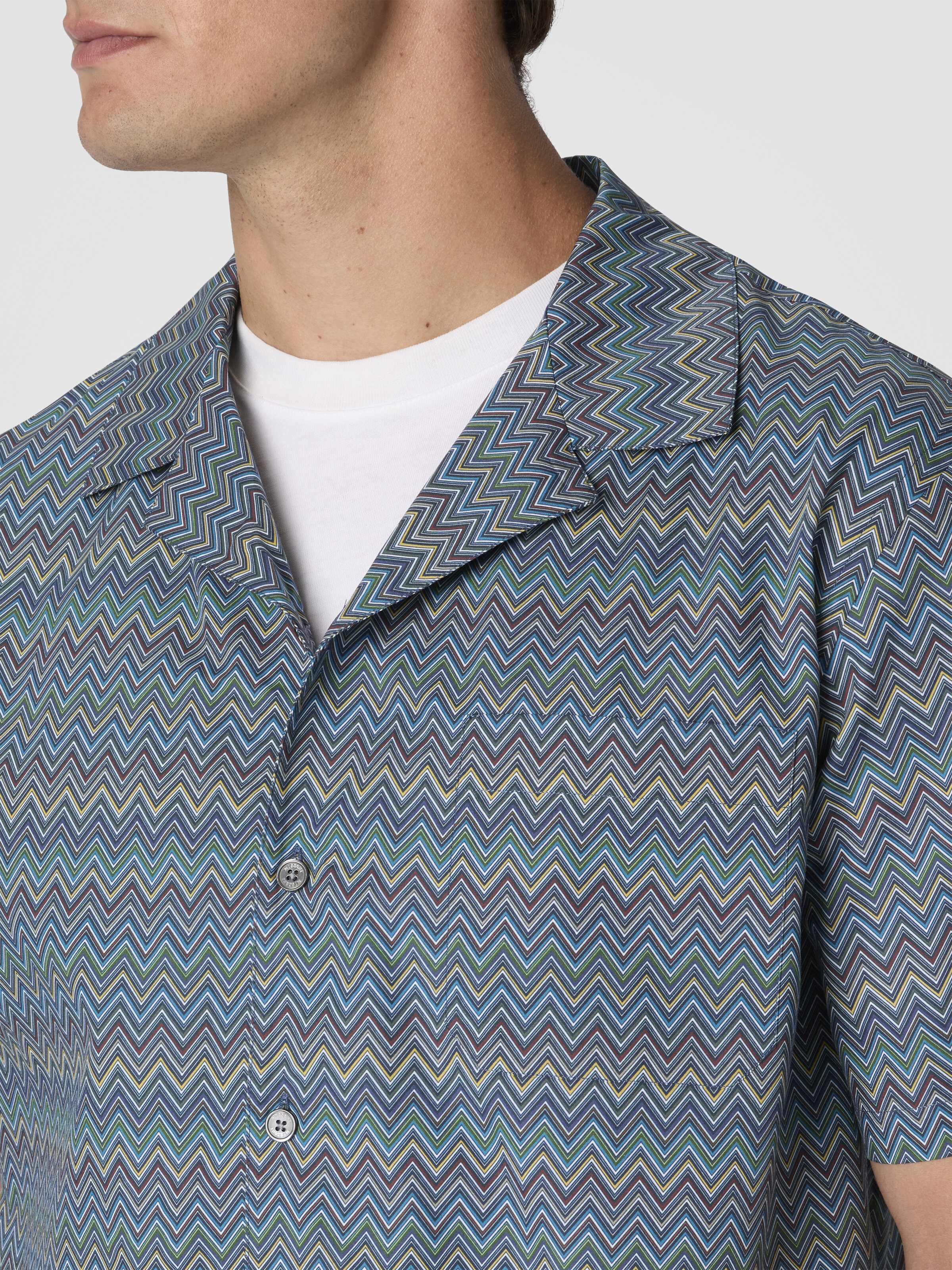 Bowling Shirt with Zigzag Pattern, Multicoloured  - 4