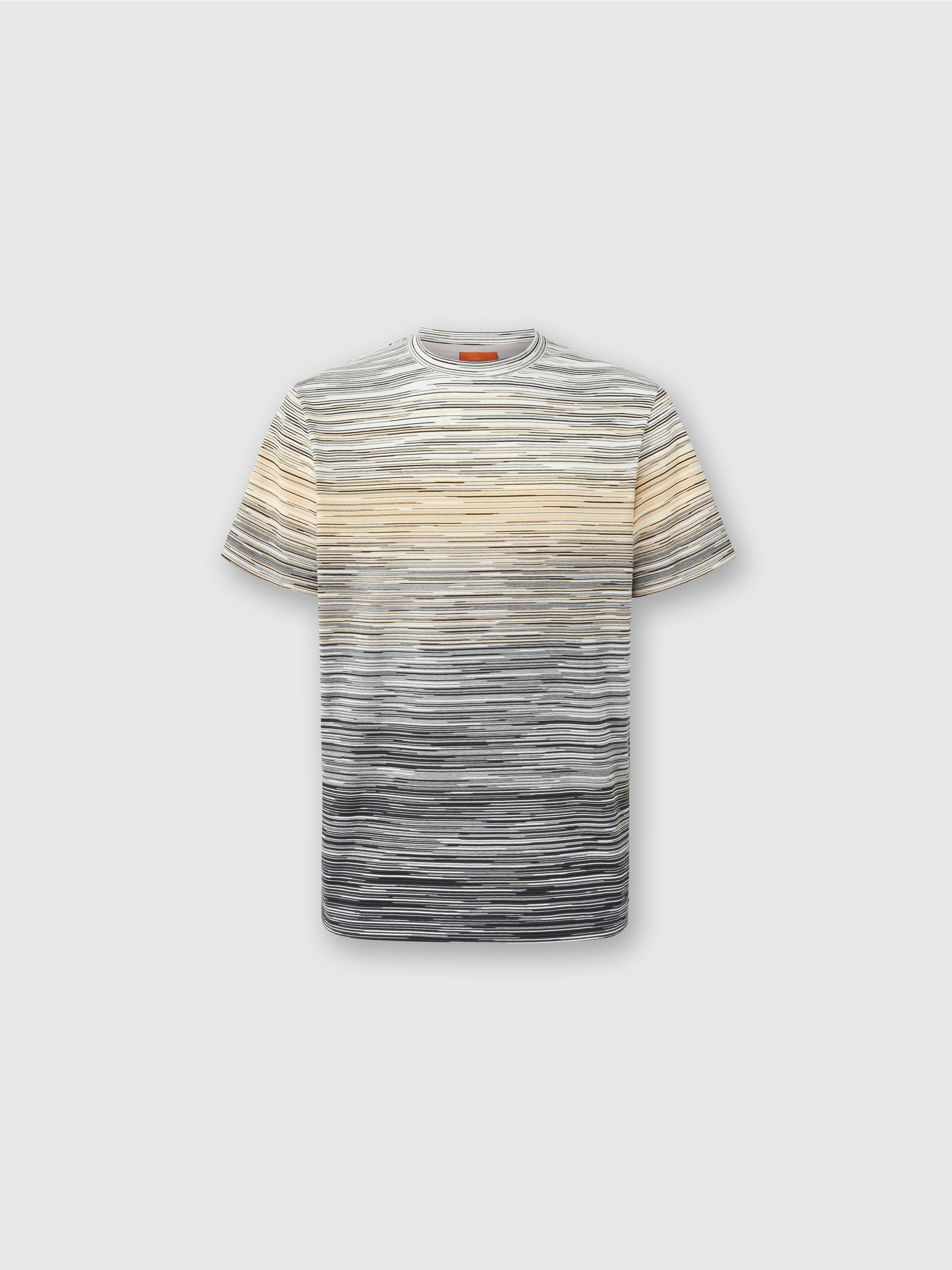 T-Shirt with Faded Flame Pattern, Grey - 0