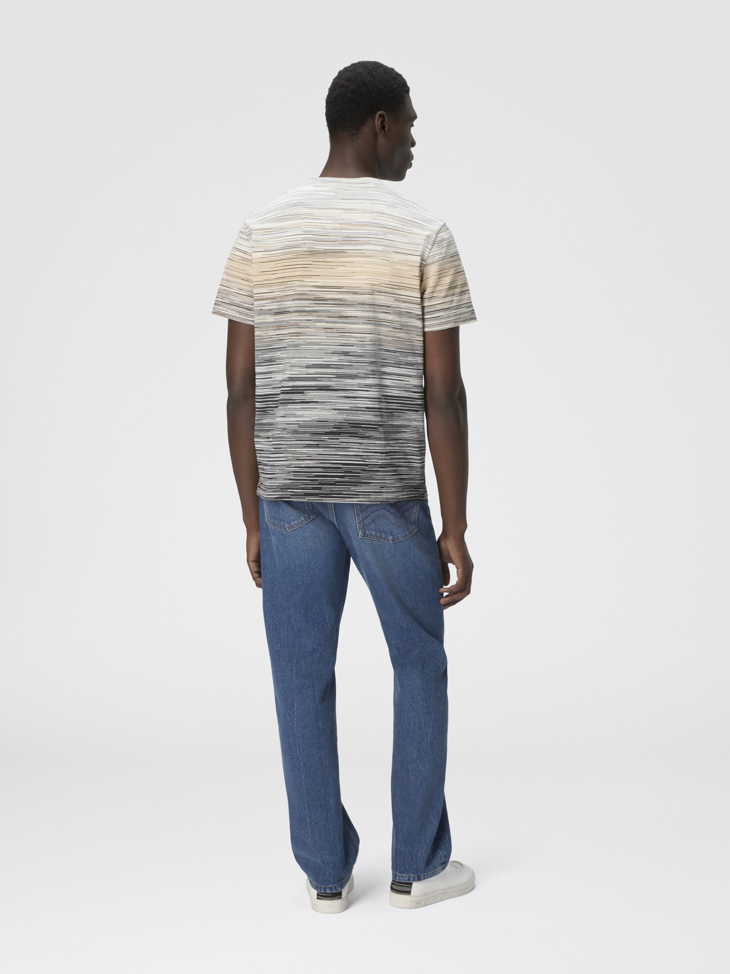 T-Shirt with Faded Flame Pattern, Grey - 2