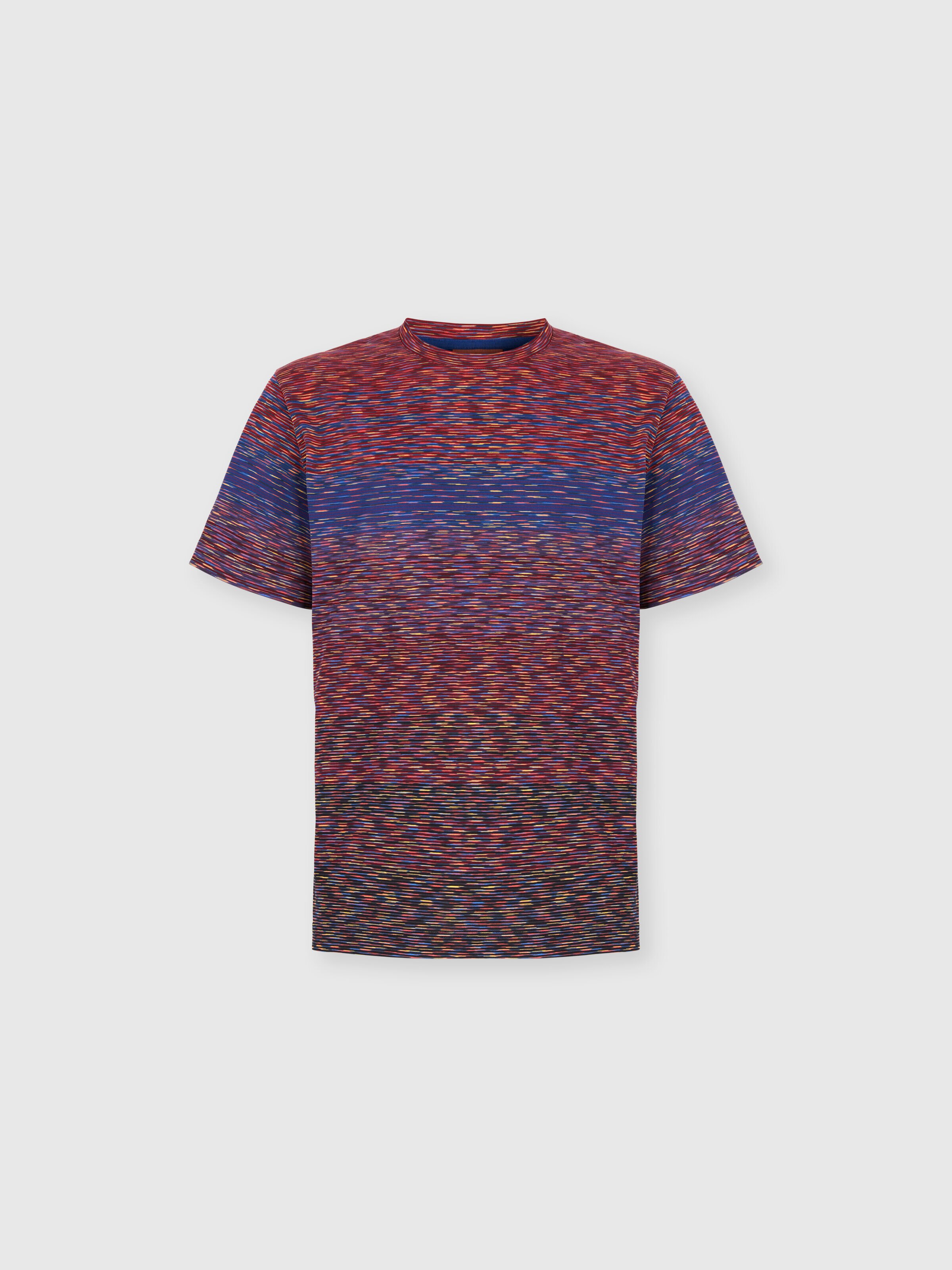 Camiseta con motivo flameado degradado, Borgoña & Azul Oscuro - 0