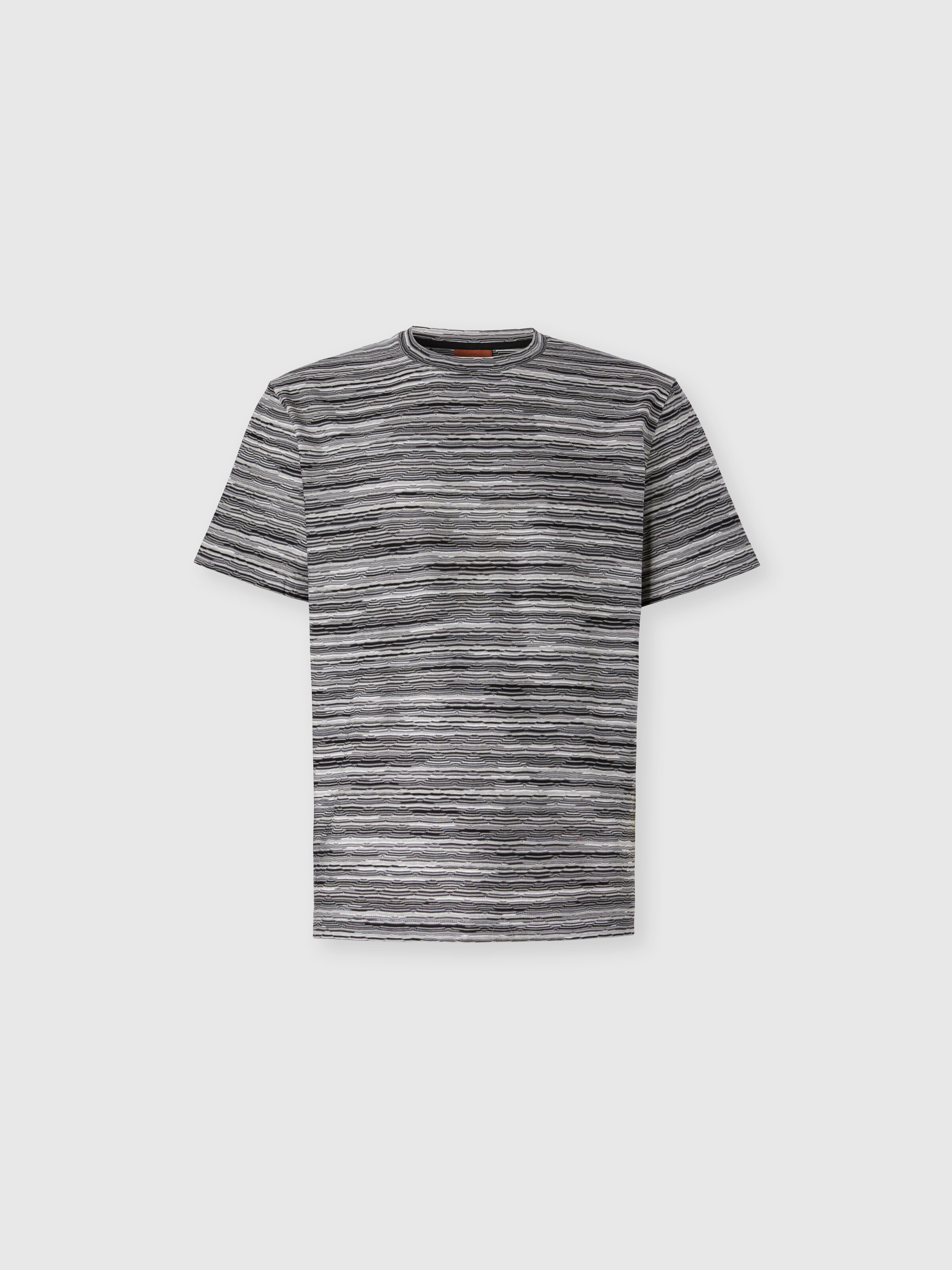 T-Shirt with Flame and Zigzag Pattern, Grey - 0