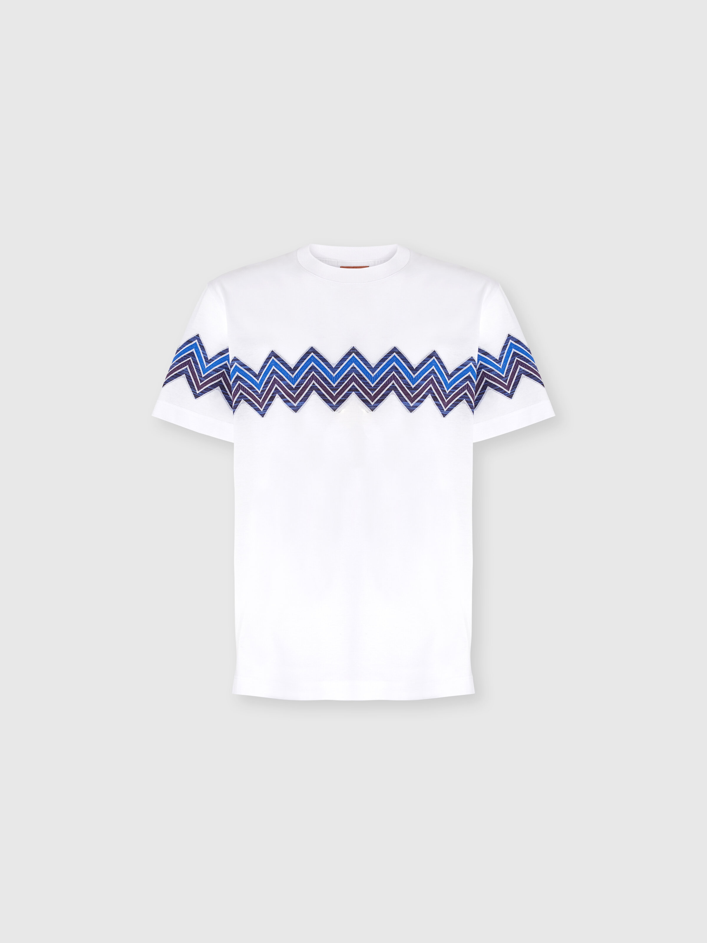 T-Shirt with Maxi Chevron Insert, White  - 0