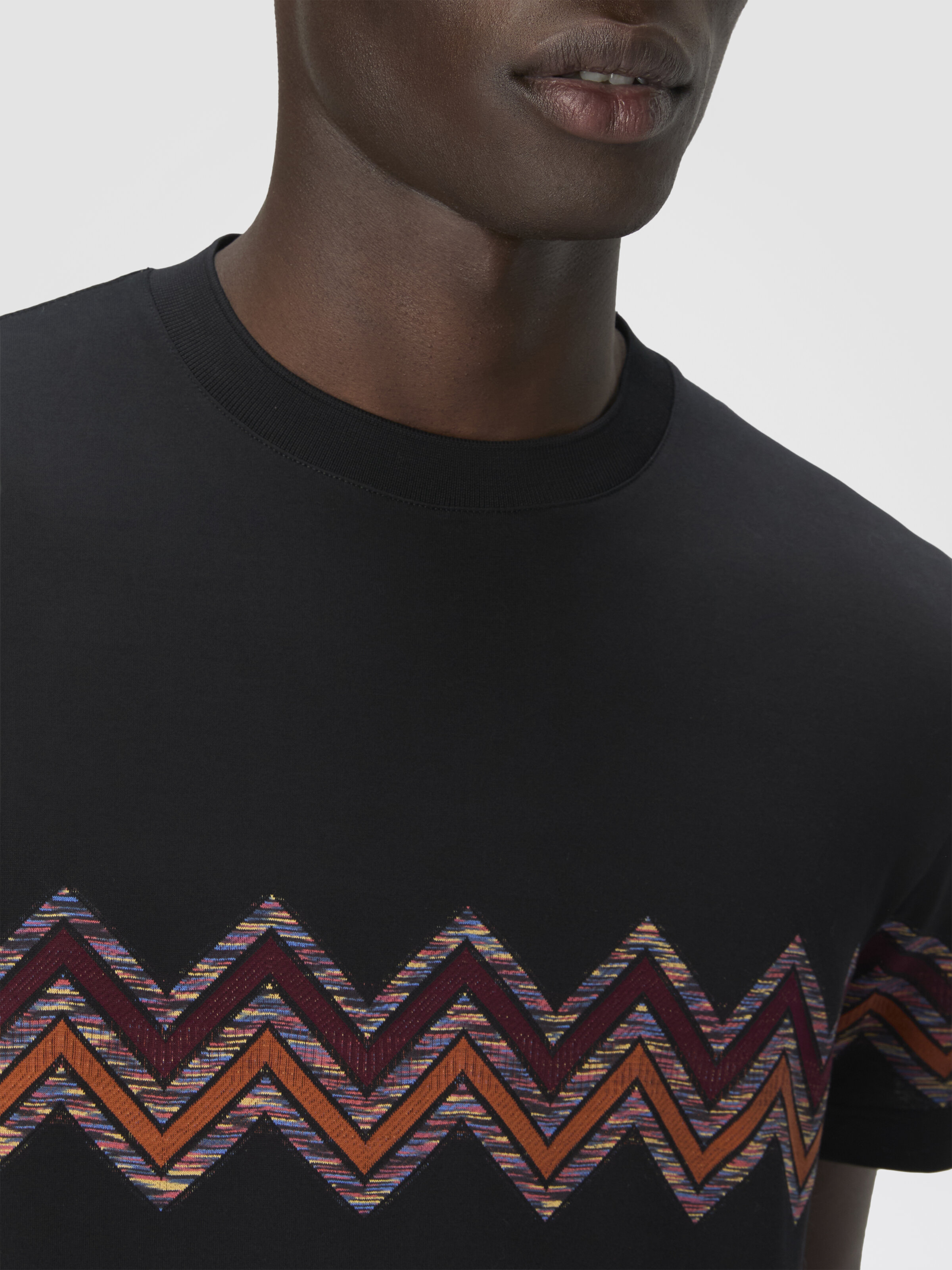 Camiseta con maxi inserto chevrón, Beige & Gris - 4