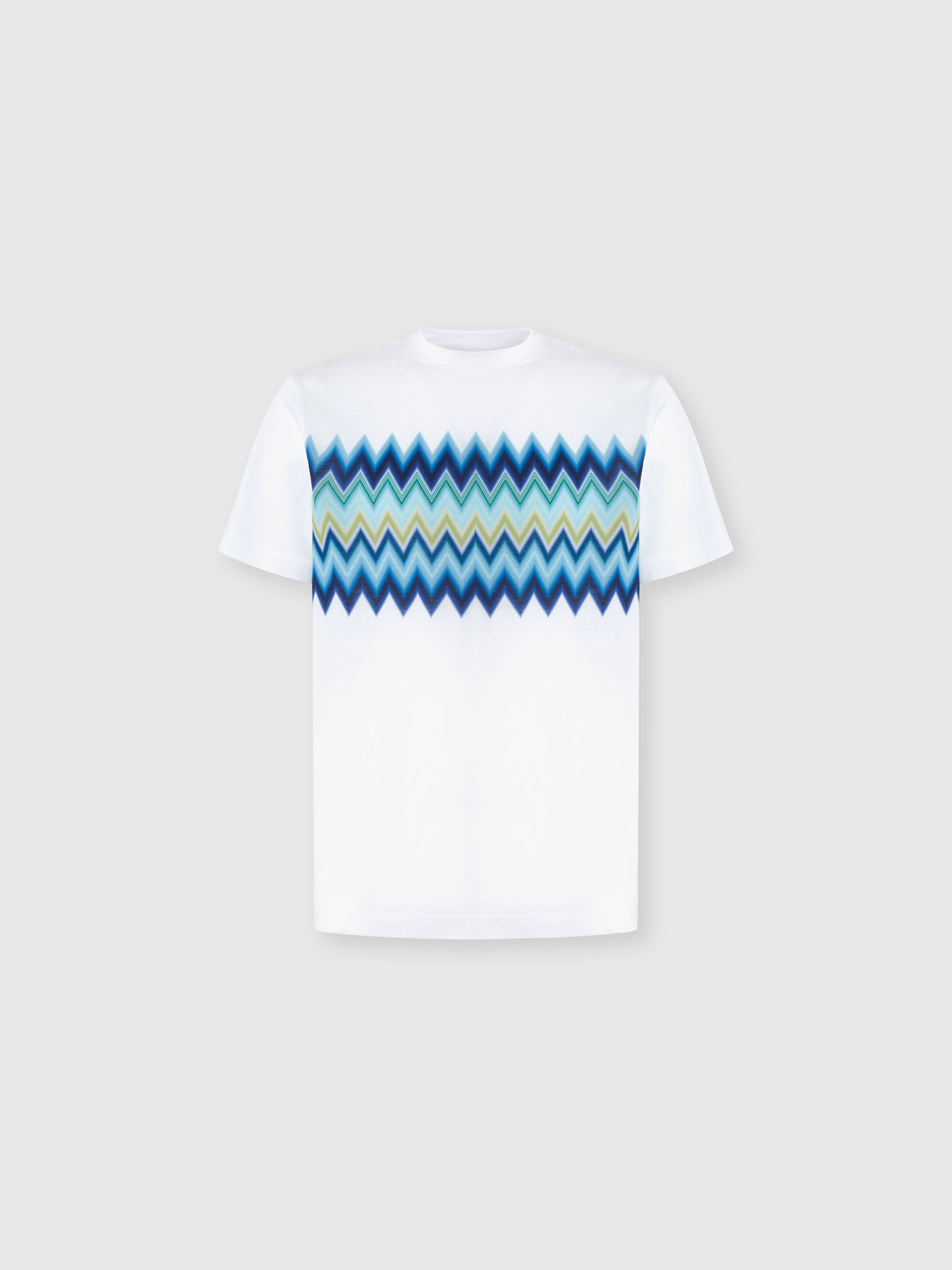 T-shirt manches courtes avec insert zigzag, Multicolore  - 0
