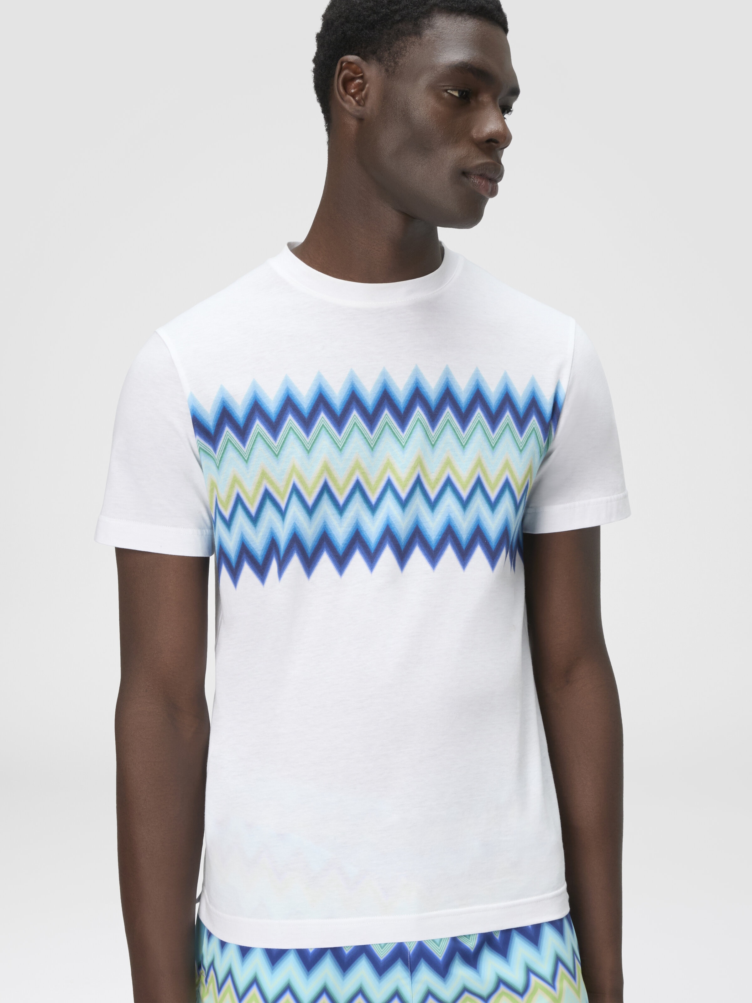 T-shirt manches courtes avec insert zigzag, Multicolore  - 3