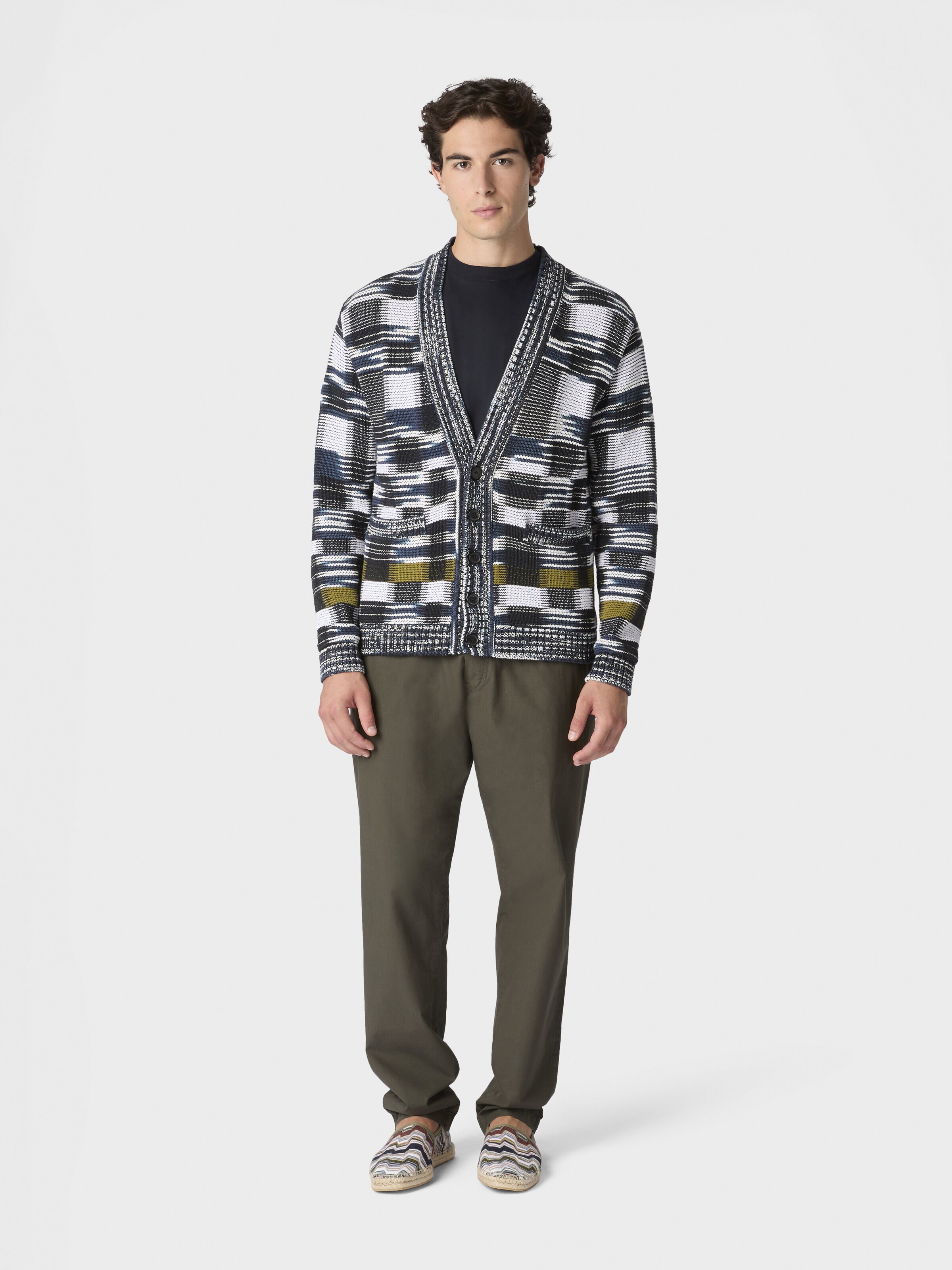 Cardigan aus Baumwollmischung mit Karomuster, Mehrfarbig  - 1